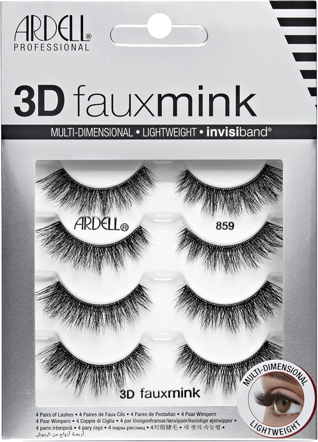 Ardell 3D Faux Mink Lashes &ndash; Lightweight Invisiband, Natural Lashes Faux Mink Demi Wispies, 4 Pairs image number 4