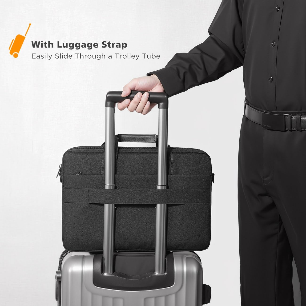 KIZUNA Laptop Bag Case 15.6 Inch Computer Shoulder Sleeve for Macbook Air 15 M2/Macbook Pro M1 M2 Max/16" Lenovo Legion Slim 5I Gen 8/16" Ideapad Slim 5/Gaming 3I/Hp Envy X360 15/Dell, Black