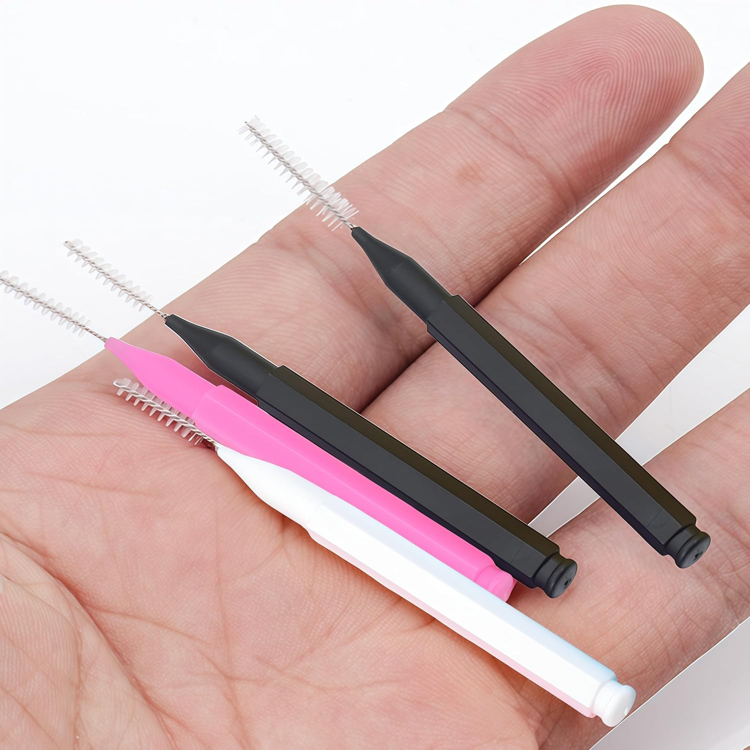 Interdental Brushes 120 Pieces, Braces Brush Cleaner Orthodontic Flossers Toothpicks Floss Picks for Braces Kit for Teeth Cleaning Tools Spiral Dental Brush Head for Efficient Oral Care (Black) image number 4