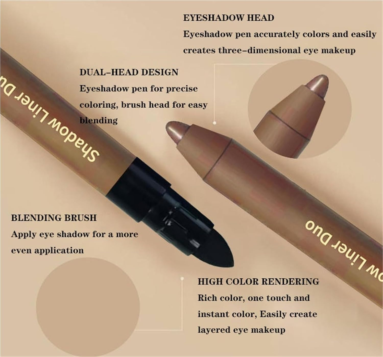 Shadow Liner 2-In-1 Eyeliner & Eyeshadow, for Quick, Vibrant Eyes, Smudge-Proof Wear,Waterproof Eyeshadow Stick for Smoky or Natural Eye Makeup(Smokeshow+Gaze)