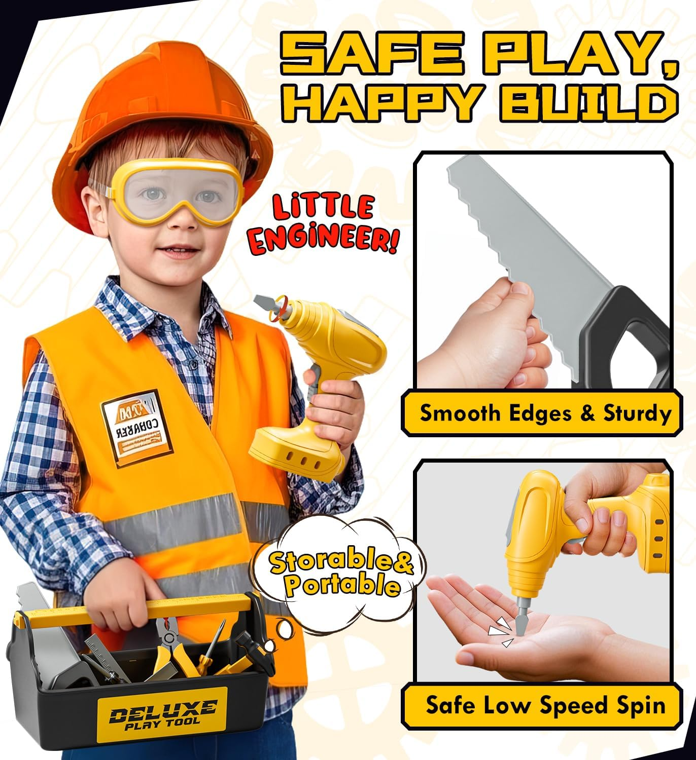 Lehoo Castle Kids Tool Set, Take Apart Construction Toys, Toddlers Montessori Toys, Boy Toys for 3 4 5 Year Old with Electric Drill, Toddler Birthday Toy for Boys Girls image number 4