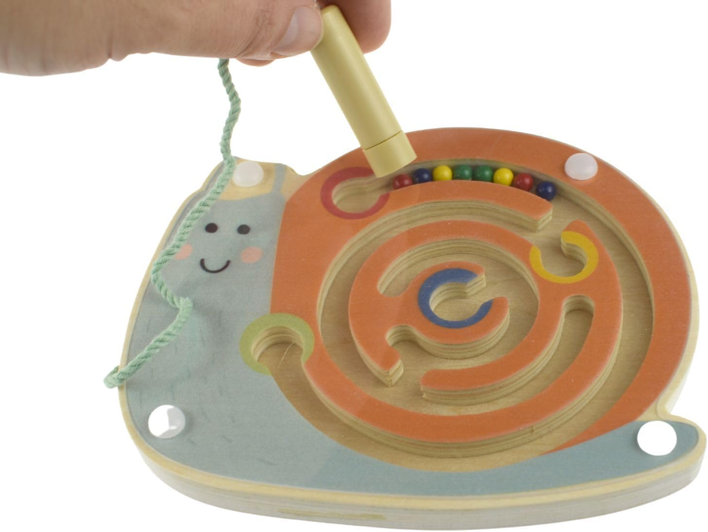 Kaper Kidz Wooden Snail Magnetic Labyrinth - Interactive Maze Toy for Kids