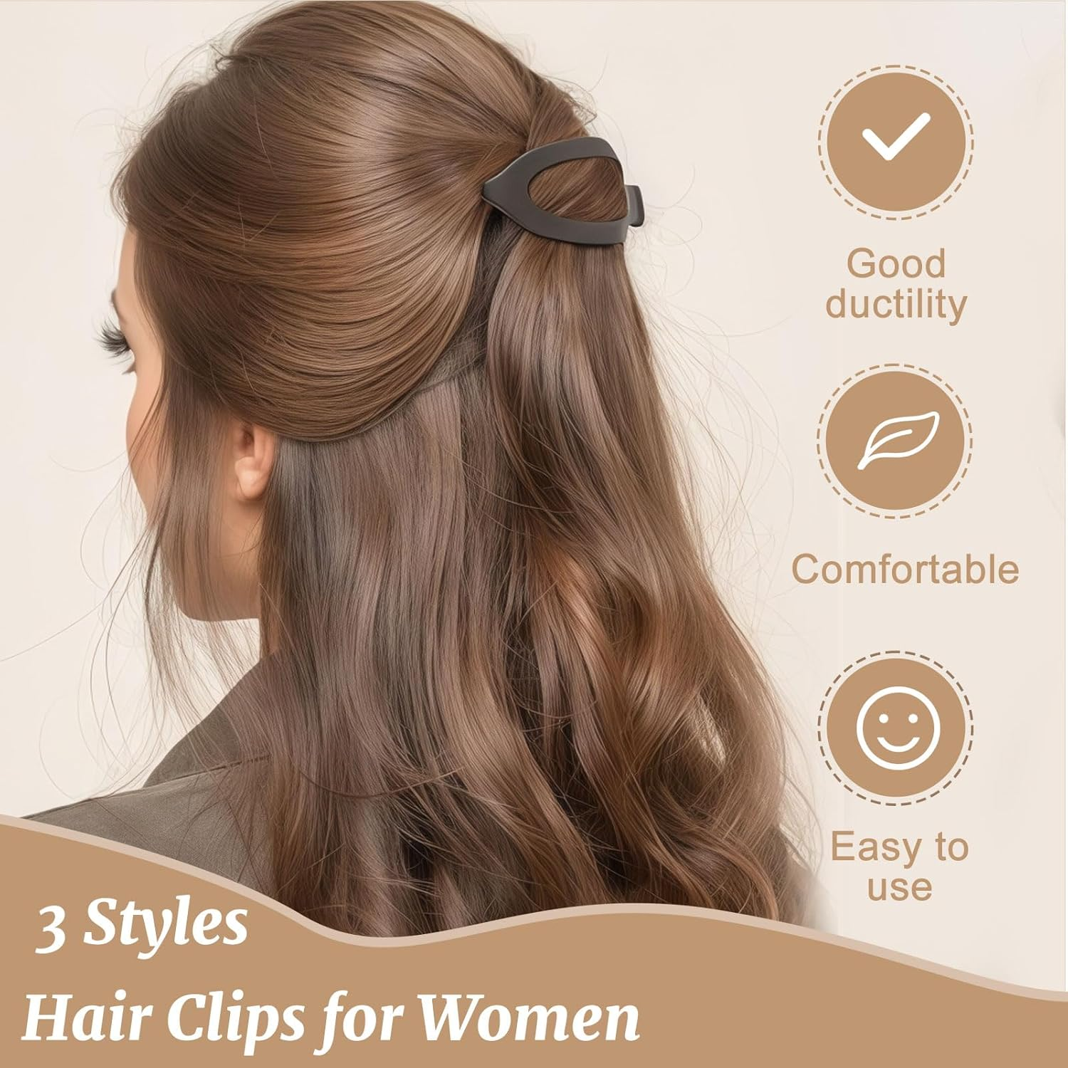 Xanthelle Hair Clips for Women, 8 Piece Duckbill Hair Clips Large, Flat Hair Clips & Duckbill Hair Clips, Non-Slip Hair Clip for Ladies image number 2