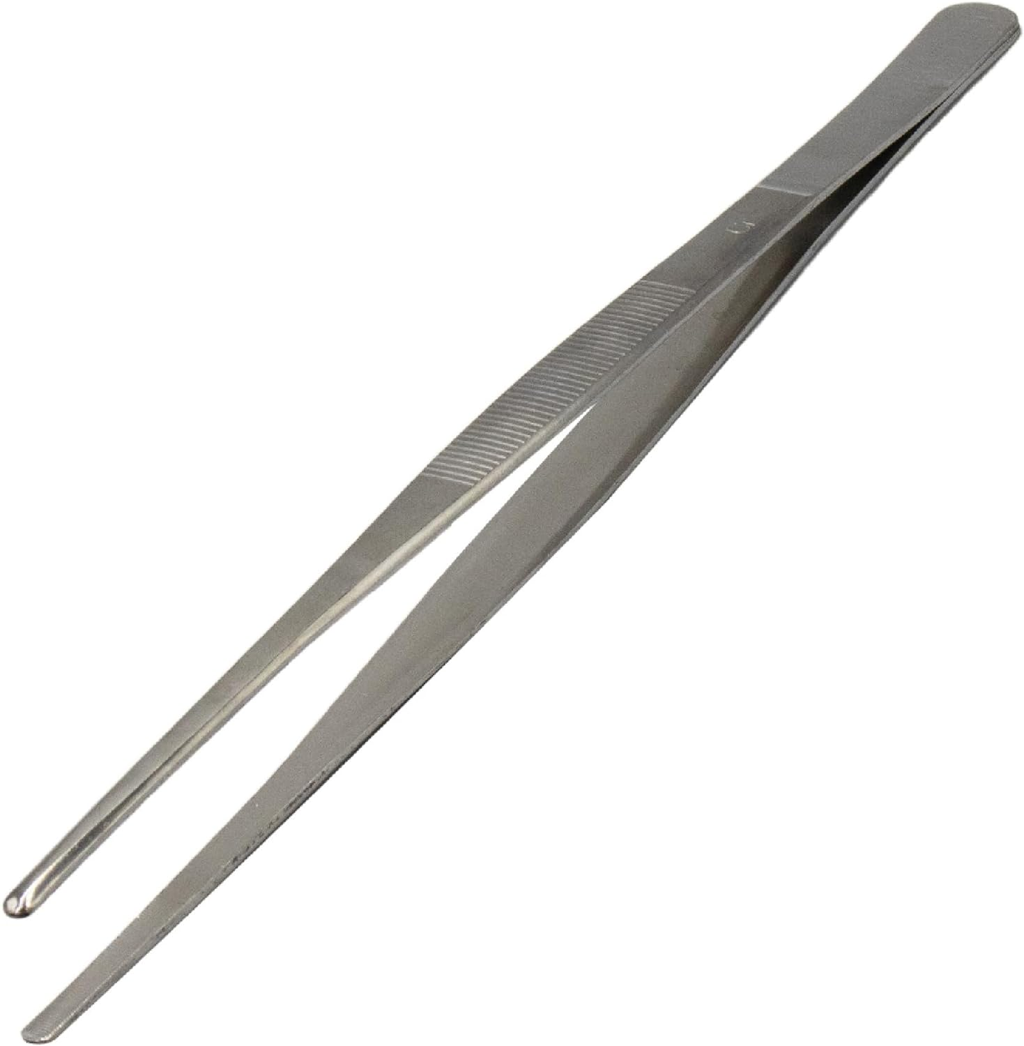 MMOBIEL 2 Pcs Stainless Steel Tweezers/Tong 27Cm / 10.6 Inch Extra Long Straight/Curved with Precision Serrated Tip for Aqua Scaping, Garden Work, Cooking, Industrial Work, Laboratory Use.