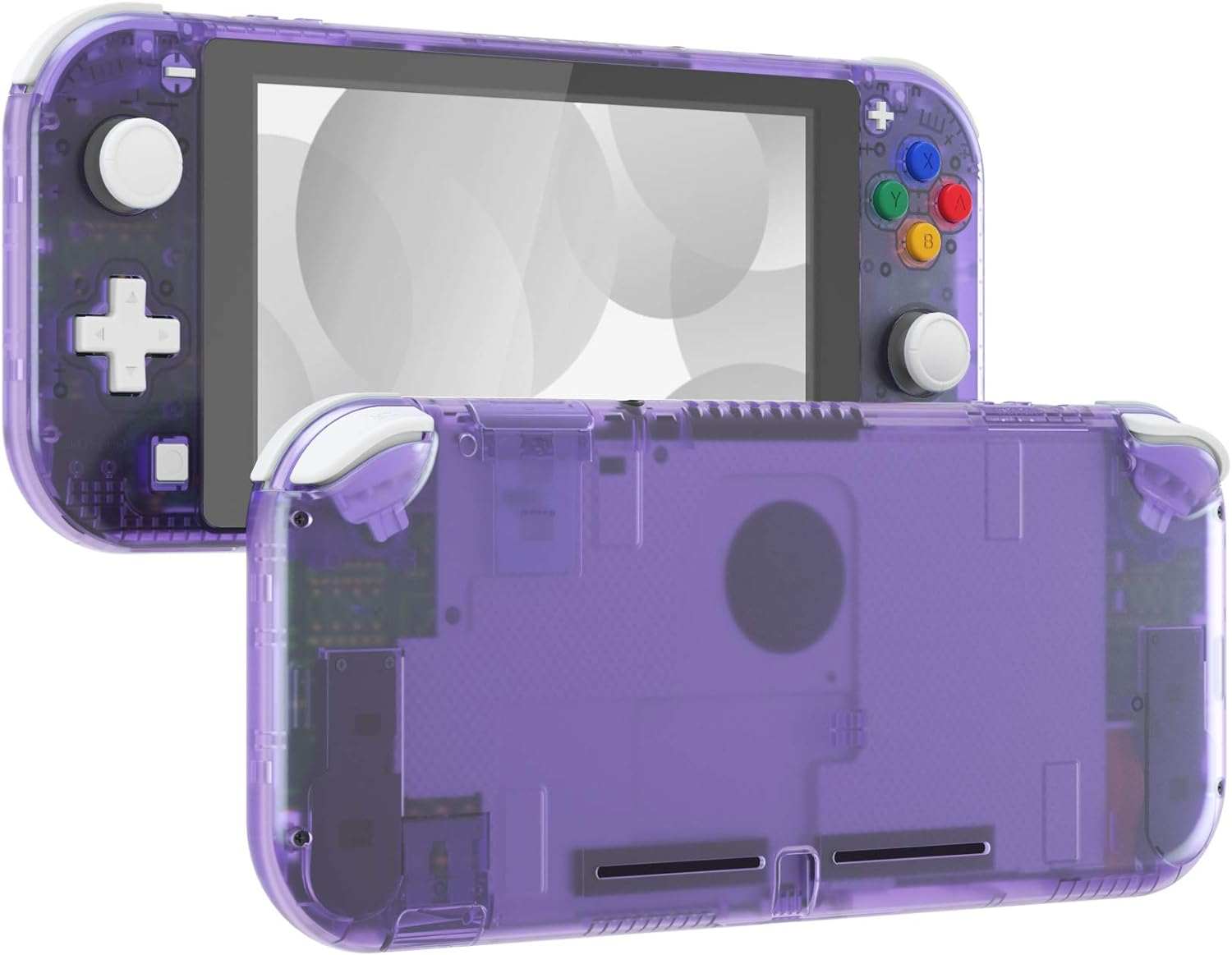 Extremerate Transparent Clear DIY Replacement Shell for Nintendo Switch Lite, NSL Handheld Controller Housing W/Screen Protector, Custom Case Cover for Nintendo Switch Lite