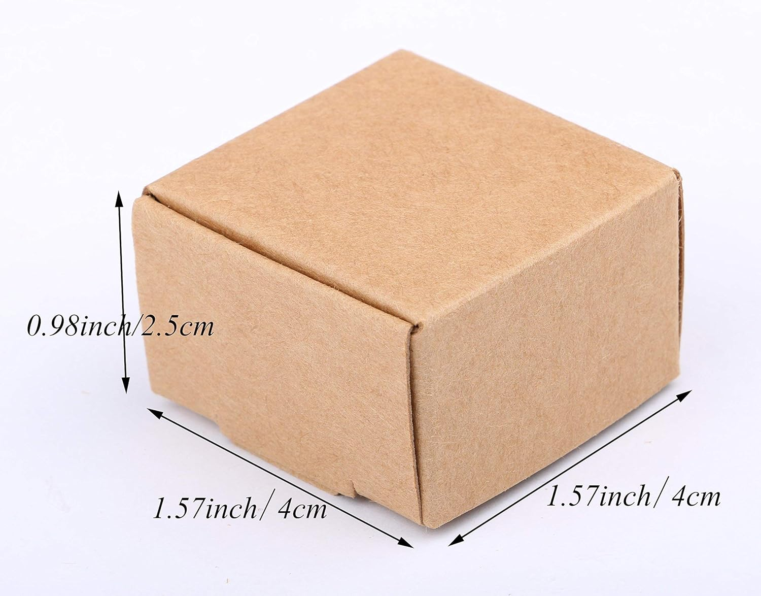 Sdootjewelry Small Gift Boxes 100 Pack, Kraft Gift Boxes Bulk 1.57&rsquo;&rsquo; &times; 1.57&rsquo;&rsquo; &times; 0.98&rsquo;&rsquo;, Ring Boxes Bulk, Small Cardboard Boxes for Jewelry Packaging, Brown - Black image number 3