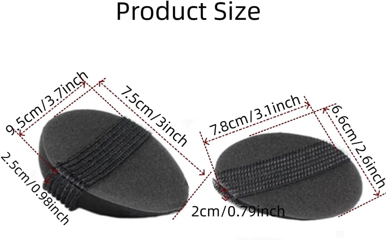 4Pcs (2 Large+2 Small) Black Sponge Bump It up Volume Hair Base Hair Stick Pad Fluffy Hair Padding Insert Cushion Hair Base Styling Insert Tool for Women Girls image number 5