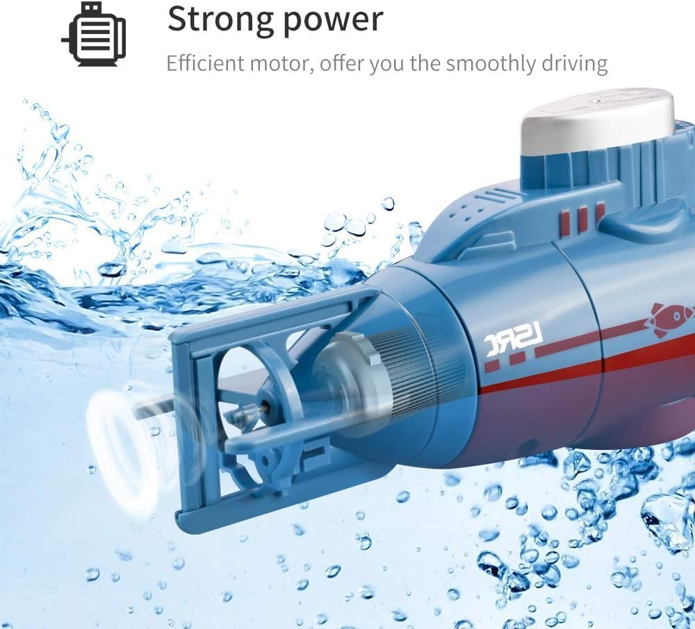 B-Qtech Remote Control Mini Submarine Toy, 6M/Min RC Underwater Boat, 360&deg; Rotatable High Speed Submarine Model, Electric Water Toys Marine Boat Kids Gift 8+ image number 1