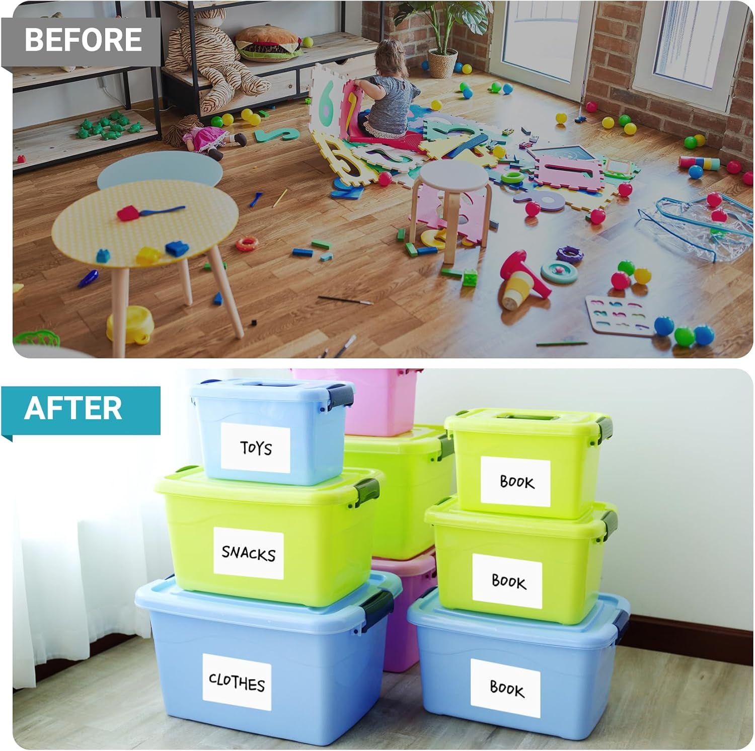 100 Pcs Removable Labels 4X6 Inch Resistants No Residue for Home Packing Box Storage Bins Matte White Paper Sheets Permanent Strong Adhesive Matte Self Adhesive Sheets Waterproof Sticker Paper image number 3