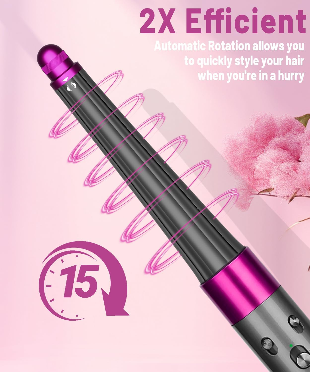 PUREGUST 0.78In-1.4In Conical Long Barrels Attachment for Dyson Airwrap HS01 HS05 Accessories, 20MM-36MM Auto-Wrap Curling Iron Curlers for Professional Barrels Curl and Wave Curl Hair, Rose image number 4