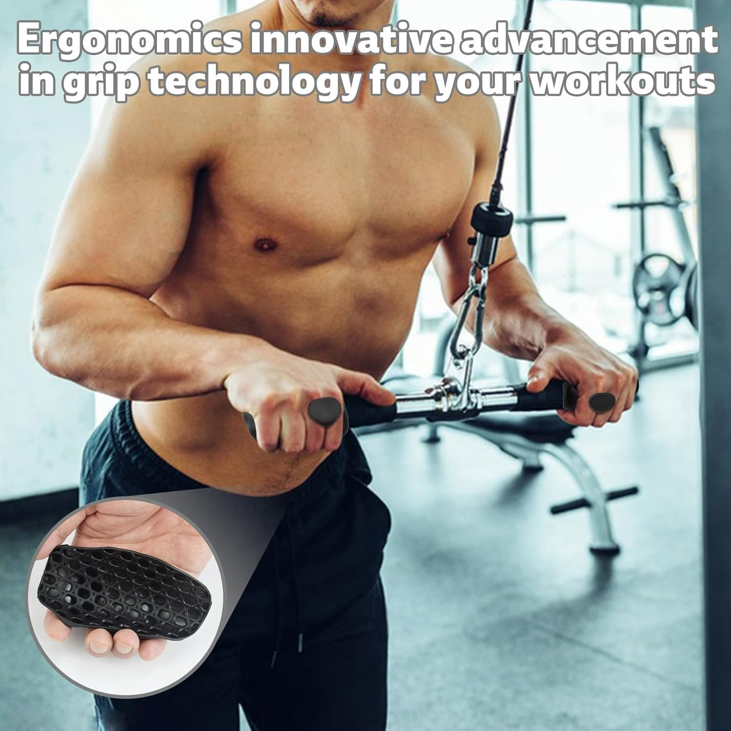 Zheigaoxea Gym Grips for Men Women, Durable Silicone Weight Lifting Hand Grips, Ergonomic Design, Palm Protection, Black, Adults, Unisex, Exercise and Fitness, Fitness, Gym Gloves image number 3