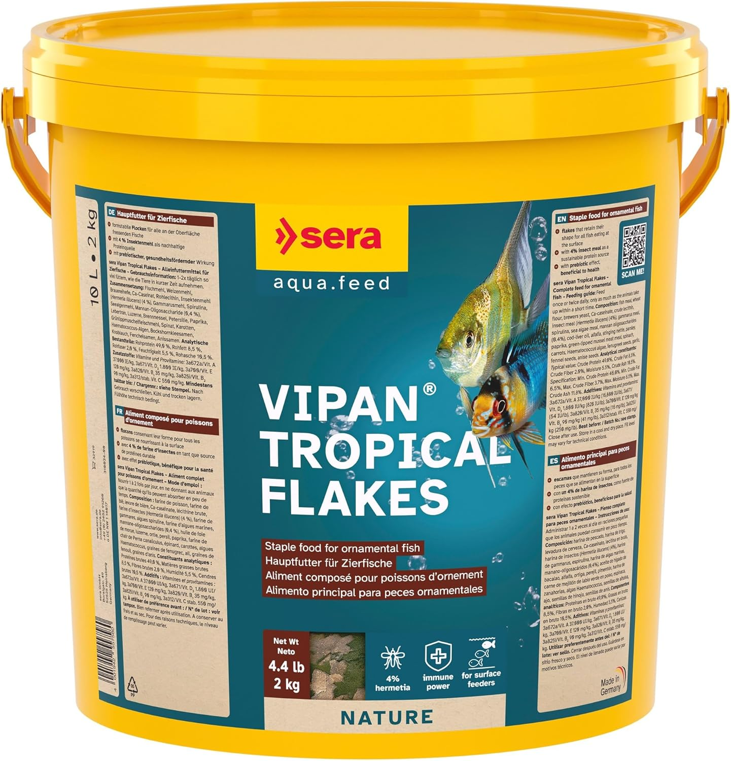 Sera Vipan Tropical Fish Flakes, Staple Food for Ornamental Fish Eating at the Surface, for Freshwater Aquariums, 21L (4Kg) image number 3