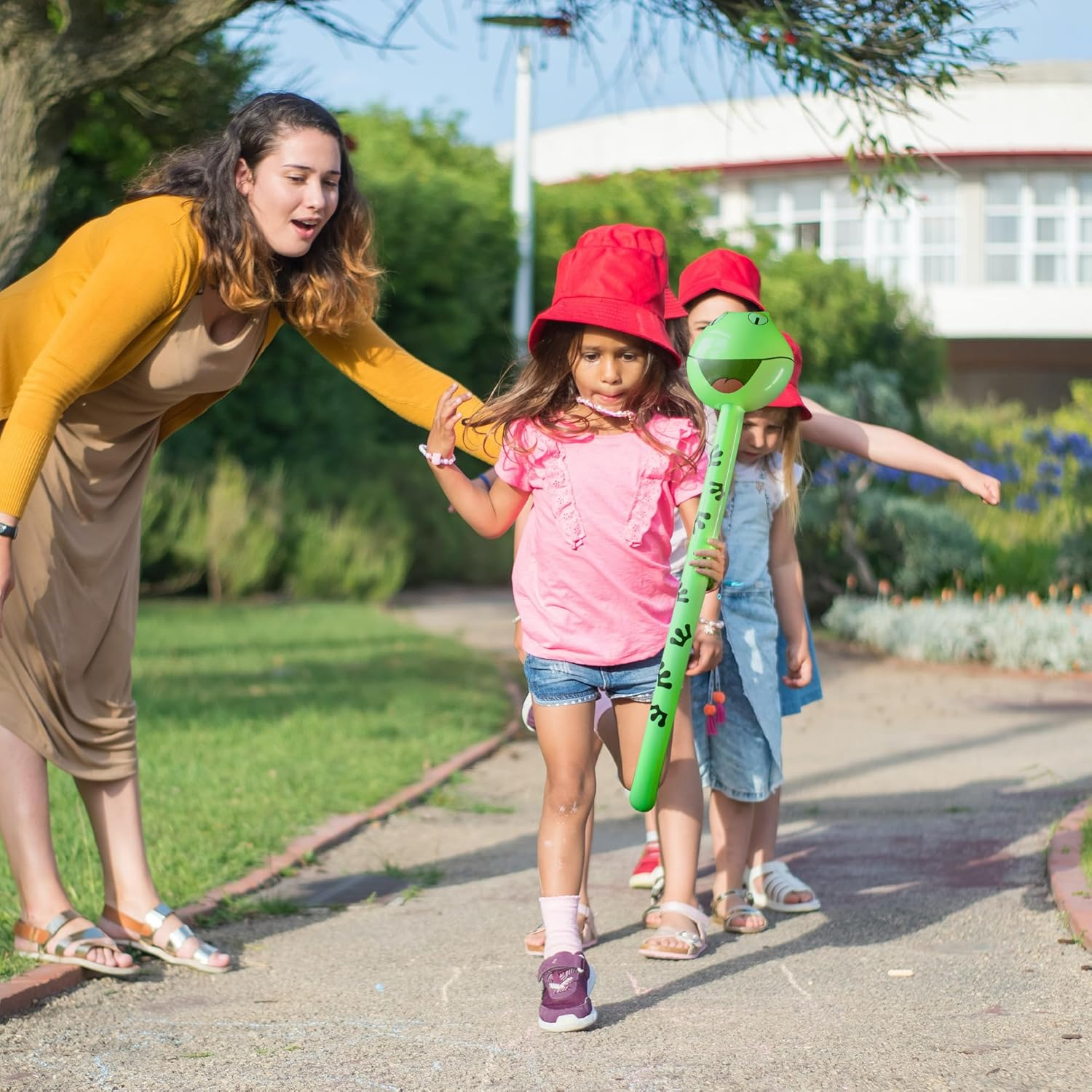 Novelty Place 6 Pcs Inflatable Animals Stick with Sound - Jungle Safari Animal Balloons Stick Blow up Toys for Kids Animal Theme Birthday Party Favors and Decorations image number 4