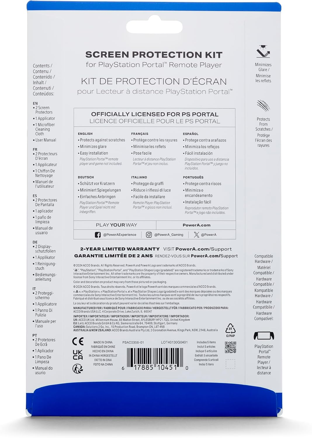 Powera Screen Protection Kit for Playstation Portal Remote Player image number 3