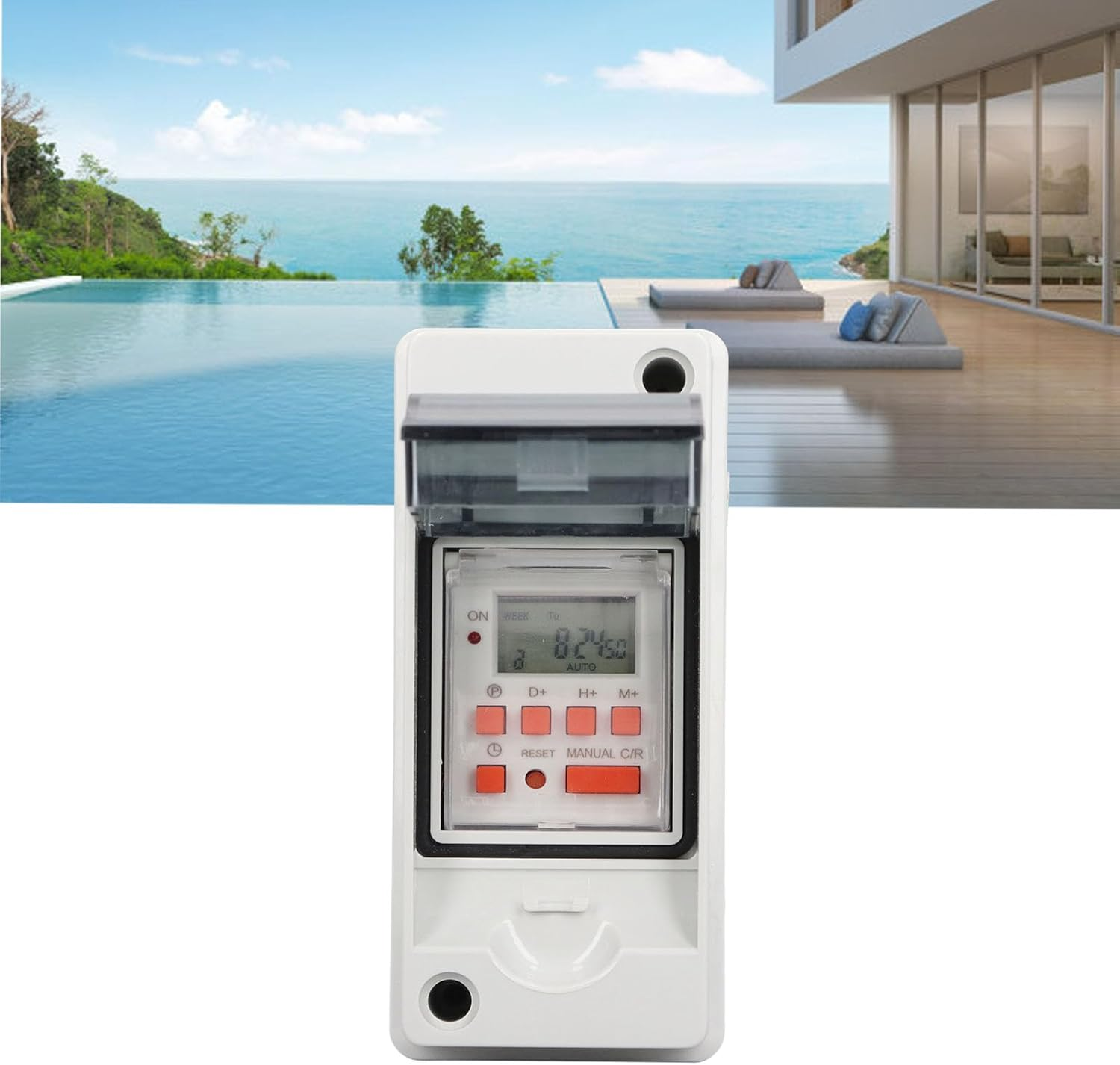7 Day Programmable Timer Switch, Automatic on Off, up to 28 on off Schedules, LCD Display Digital Timer Switch, for Outdoor Indoor Appliances, with Waterproof Box image number 2