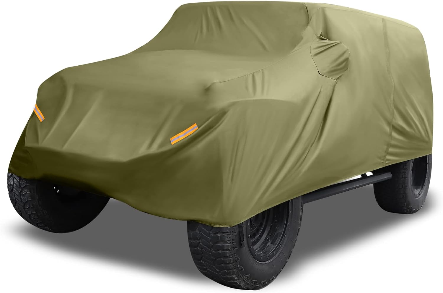 X AUTOHAUX SUV Car Cover Fit for Jeep Wrangler JK JL 2 Door 2007-2021 Outdoor Waterproof Sun Rain Dust Wind Snow Protection 210D Oxford Gray