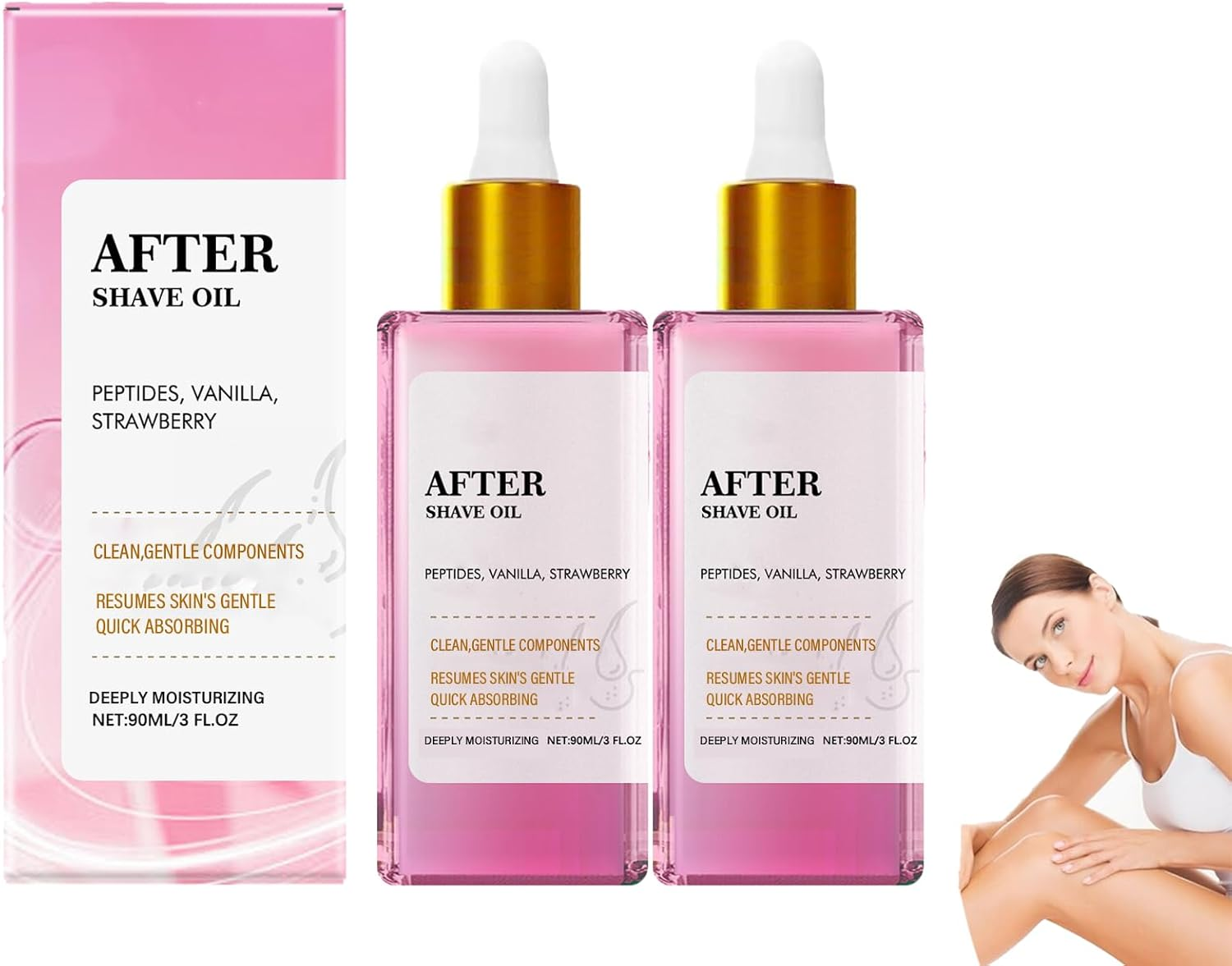 Strawberry Vanilla Aftershave Moisturizer, Smooth, Soothing Skin, Moisturizing and Nourishing Post-Shave, Gentle Shaving, Suitable for Mild, for All Skin Types (3Pcs)