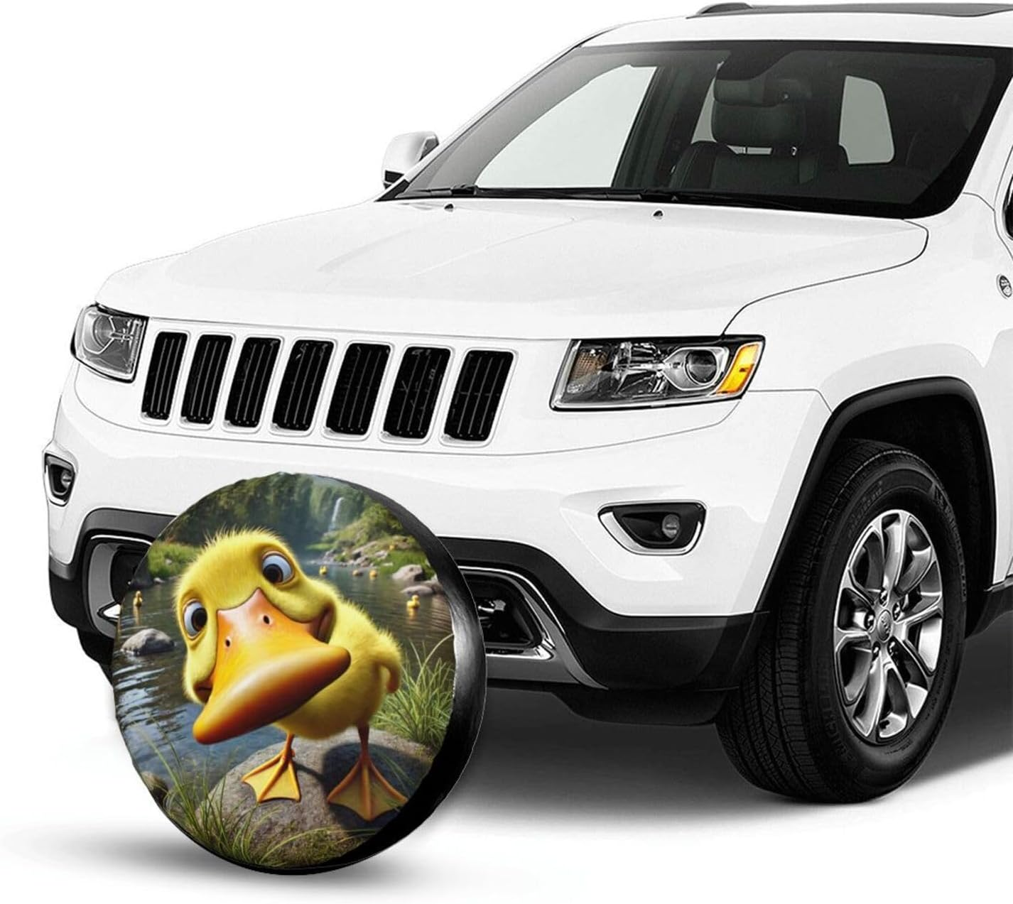 Funny Duck Spare Tire Cover with Unique Print, Weatherproof Wheel Covers Tire Protector, Universal Fit for Rv, Trailer, SUV, Camper Vehicle