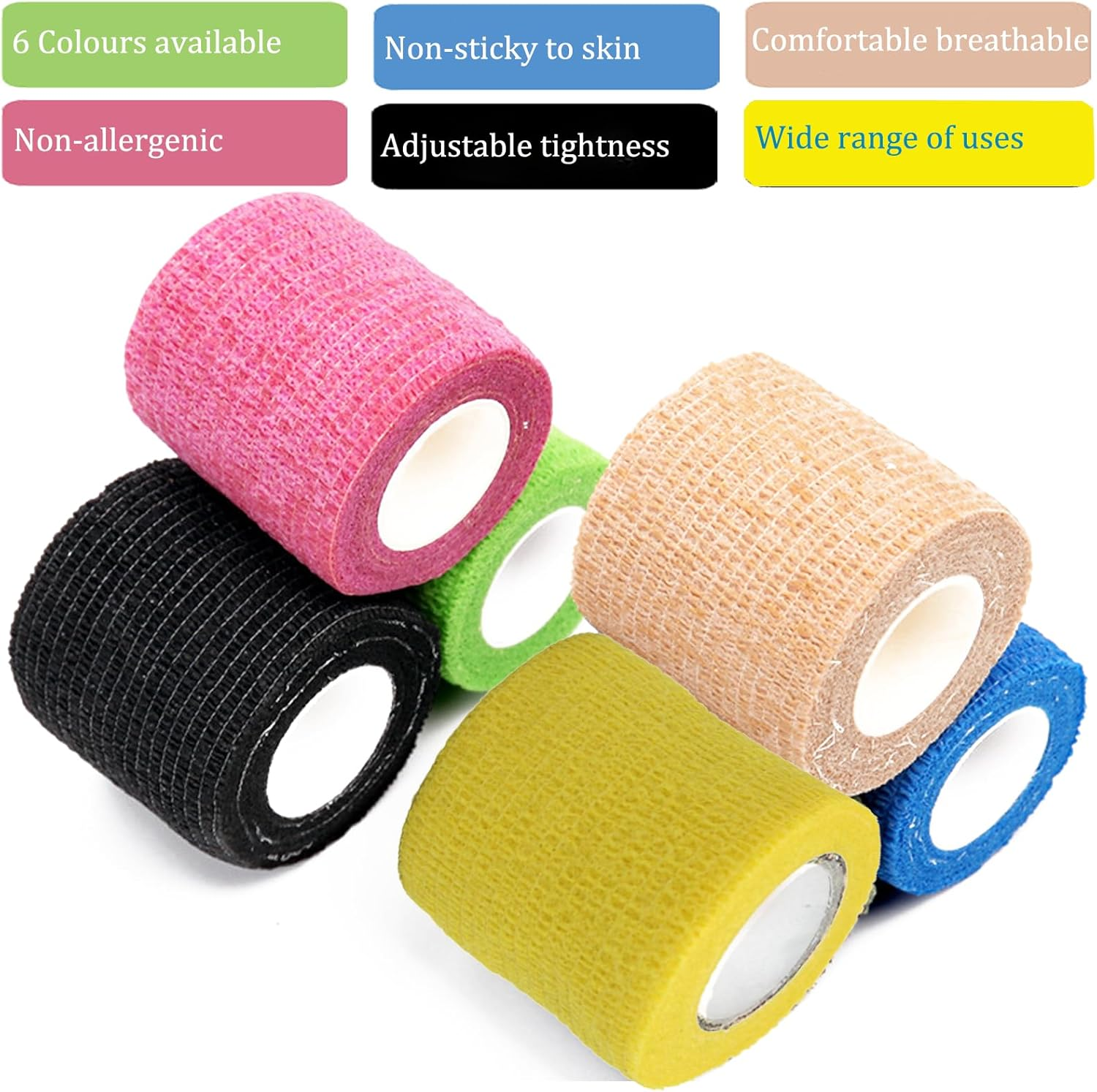 HOINCO Tattoo Machine Pen Cover Tape Wraps,200Pcs Tattoo Machine Covers and 6Pcs Tattoo Machine Tape Grip Wrap 2 X 5 Yards Self for Tattoo Supplies image number 6