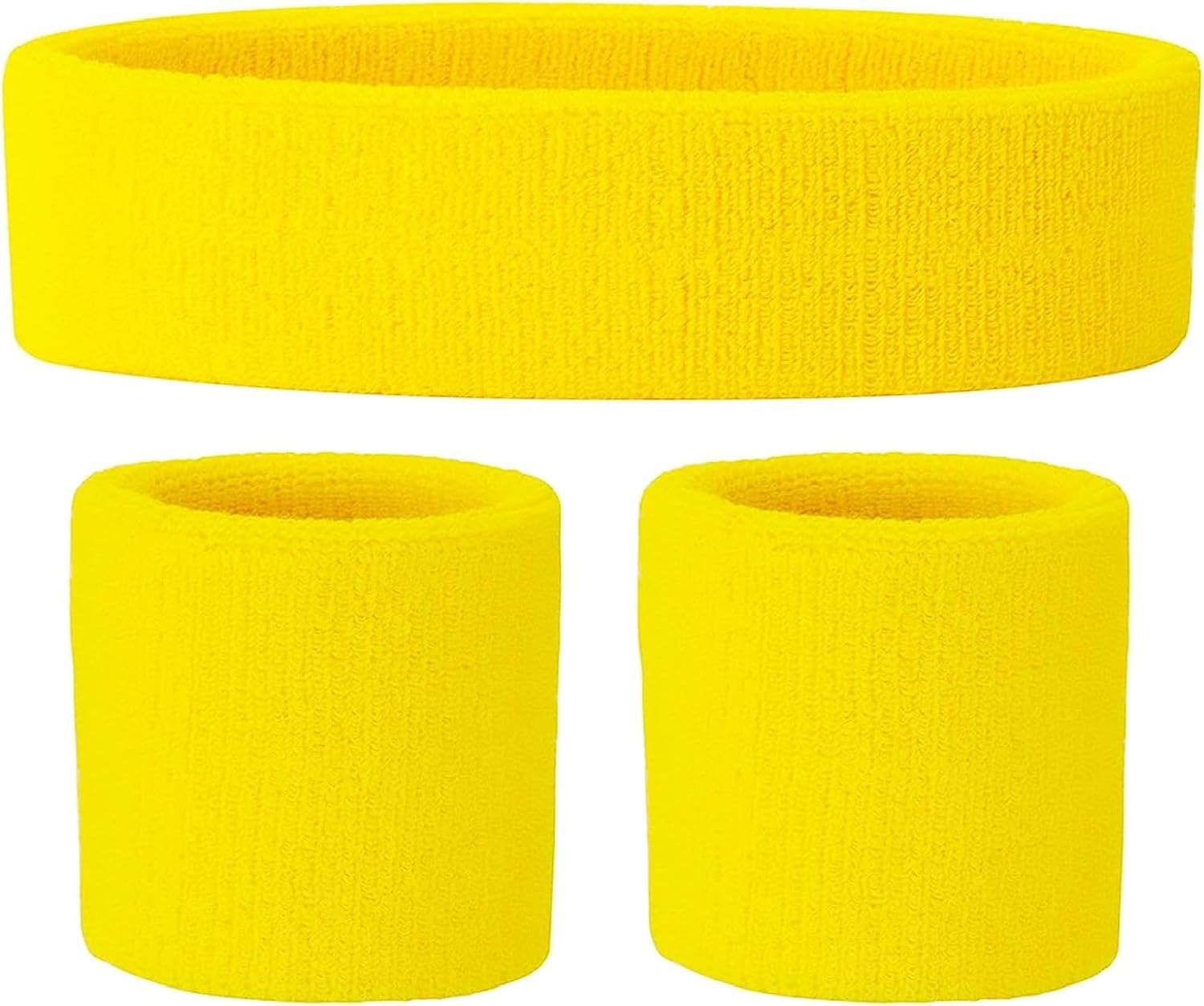 80S Neon Sweatbands Headband and Wristbands Set Includes Pink, Blue, Yellow, Green, Sweat Bands Headbands for Women with Matching Wristbands, Sweatbands for Men and Women image number 6