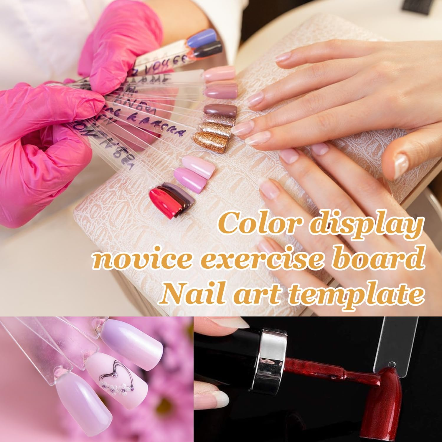 100 PCS Clear Nail Swatches | Fan-Shaped Nail Swatch Sticks | Perfect for Nail Art Display and Color Comparison | Reusable and Durable Plastic