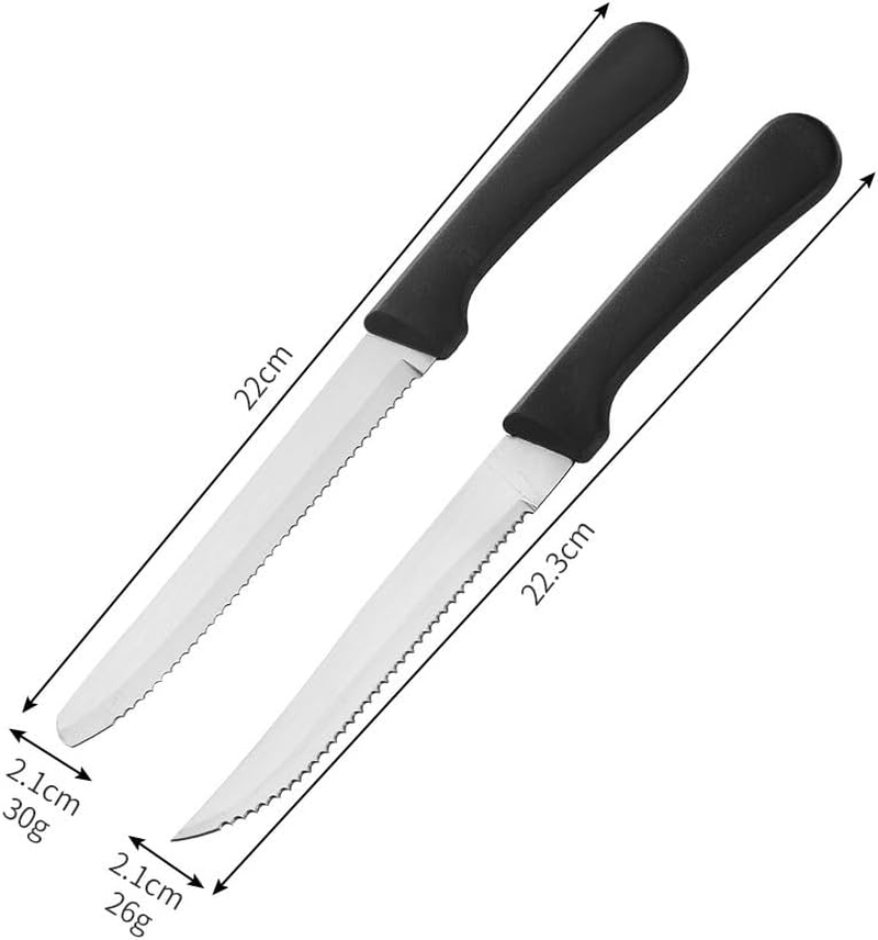 6Pcs Steak Knives Serrated Set, Restaurant Quality, Stainless Steel, 4.25-Inch, Rounded Tip, Set of 6 image number 1