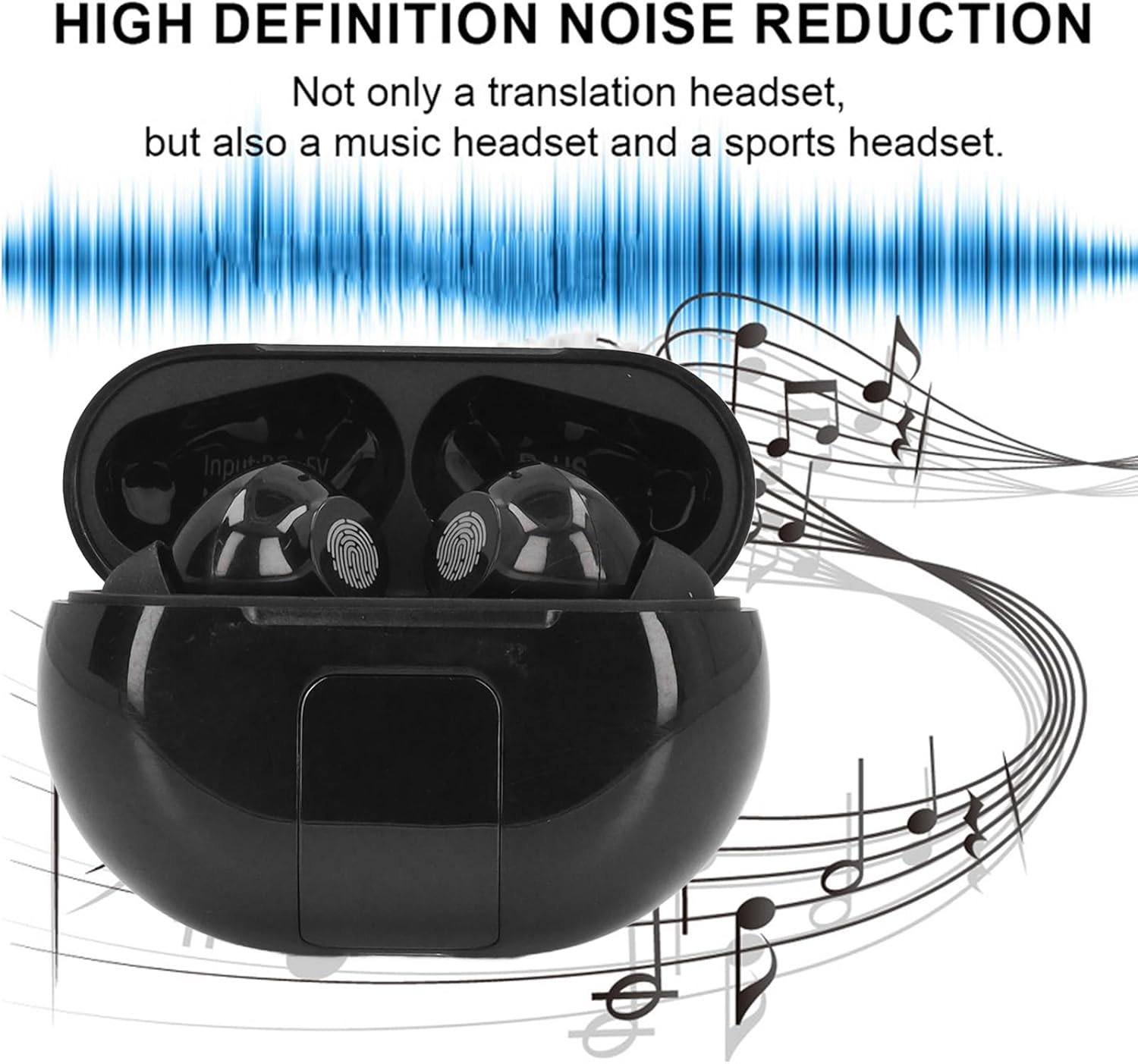 Depisuta Translation Earbuds Real Time, 140 Languages Two Way Language Translator Earbuds, Dual Microphone Noise Reduction Translating Device for Travel Business Learning image number 2