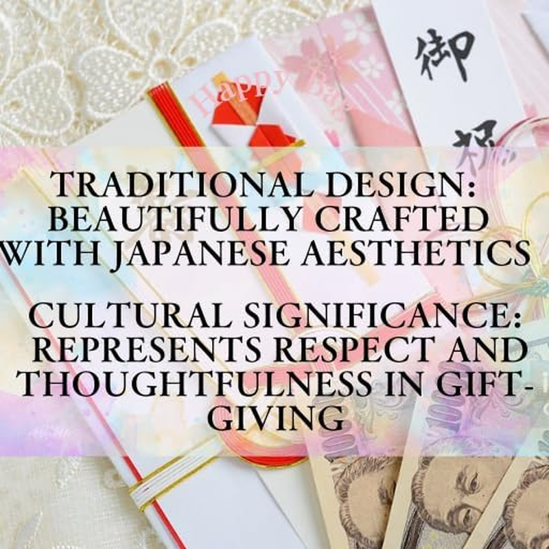 Japanese Ceremonial Gift Envelopes Sakura with English Instructions image number 1