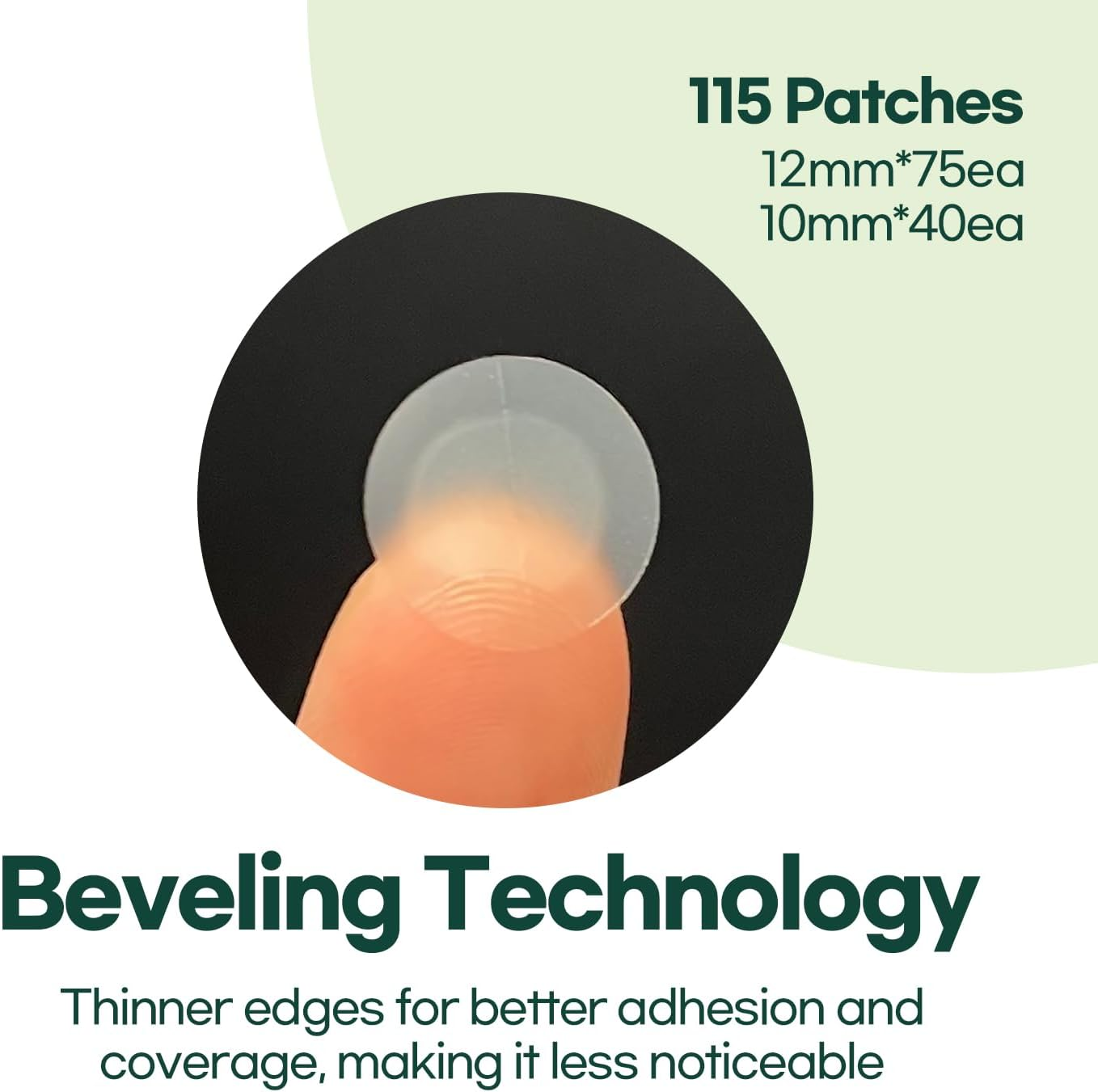 PETITFEE Centella Clearing Spot Patch (115 Count) - Invisible Hydrocolloid Spot Relief Patches for Acne Cover, Blemishes, Pimples, with Tea Tree Oil, Salicylic Acid Spot Patch, Beveling Patch, 2 Size image number 4