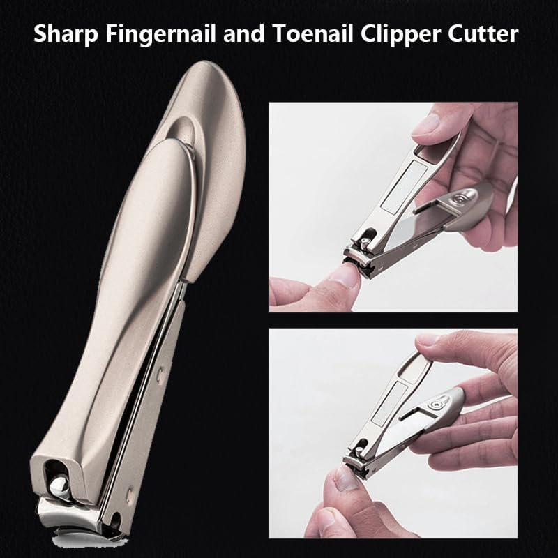 Vekol Nail Clippers Set, 3PCS Ultra Sharp Sturdy Fingernail and Toenail Clipper Cutters, Premium Stainless Steel Nail Clippers with Catcher, Sharp Effortless Nail Clipper Set for Men Women (Champagne Color) image number 1