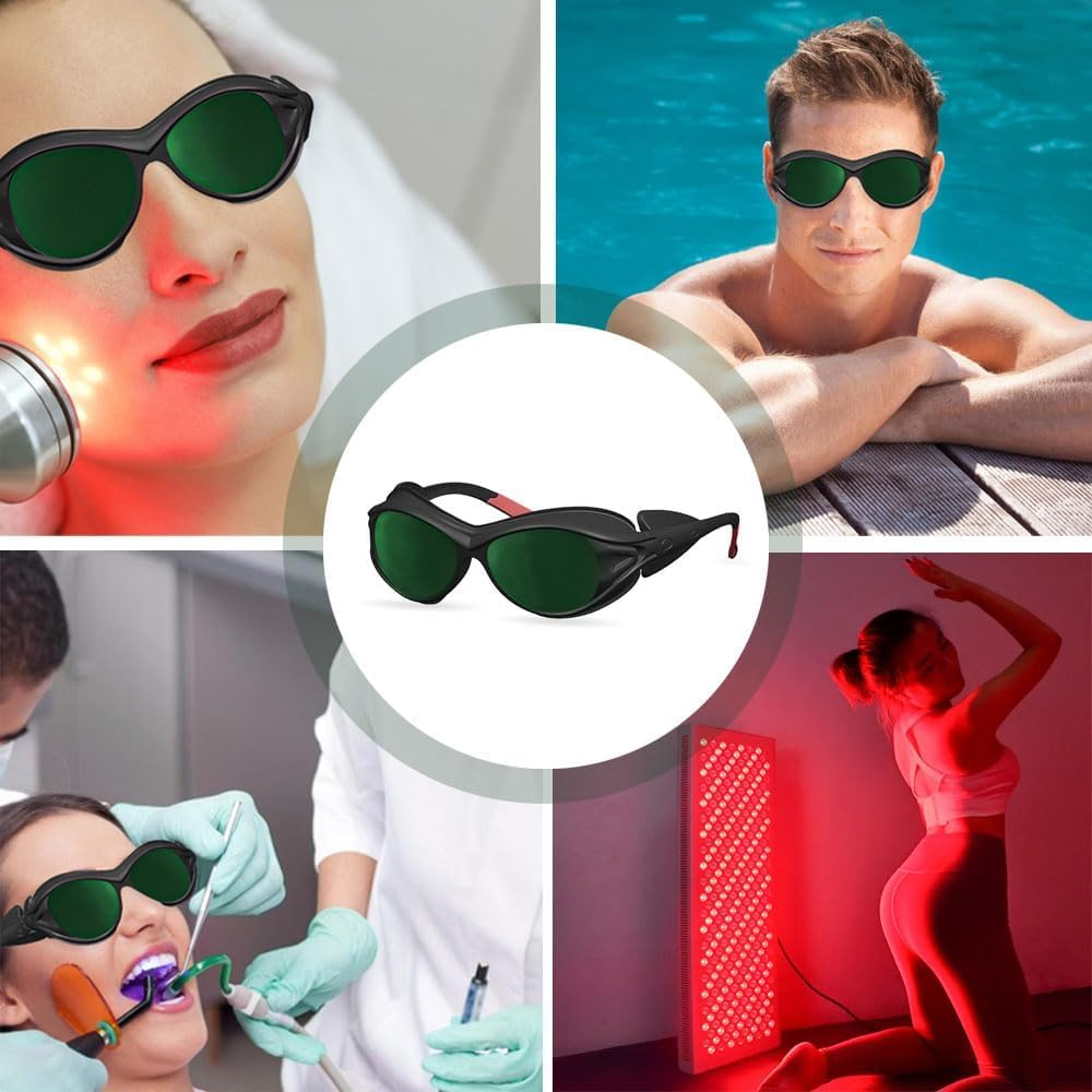 Red Light Therapy Glasses, Laser Hair Removal Glasses, IPL Laser Safety Glasses 190-450Nm&560-2000Nm, Eyes Protection for Tanning Goggles and Red Light Therapy image number 4