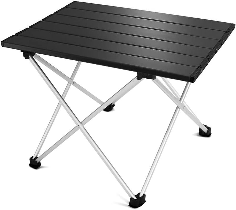 Folding Camping Table Portable Lightweight Beach Table for Sand Outdoor Foldable Side Table Ultralight Aluminum Picnic Table with Carry Bag