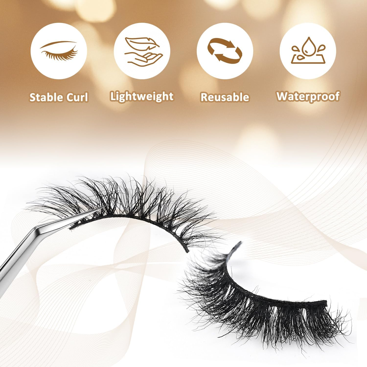 EKIND Explosive Style False Eyelashes - 3D Volume Slant for Stage Makeup,Daily Wear, Perform, Fluffy Extensions Lash Faux Cils Strip (7-Pairs Hybrid Set) image number 4