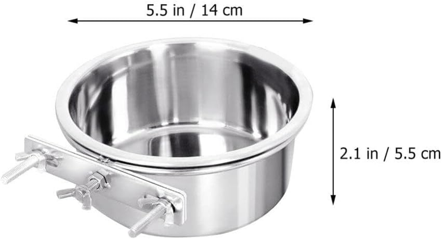 Angoily Dog Food Water Bowl for Cage Stainless Steel Dog Bowls Hanging Feeding Bowl Dog Cage Bowl Pet House Hanging Feeding Bowls with Improved Clamp Holder Leak-Proof Hanging image number 4