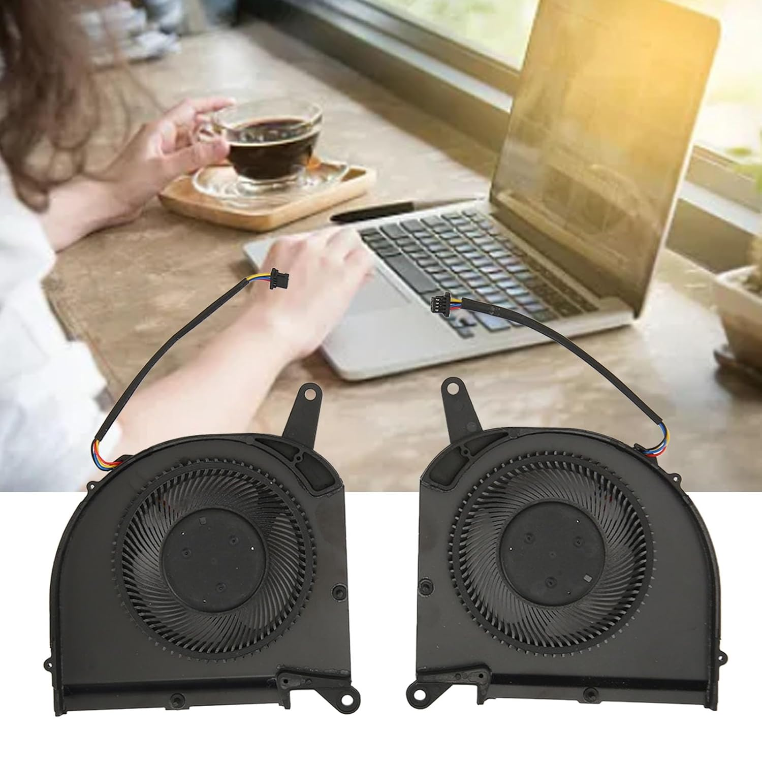 New Replacement Cooling Fan for Gigabyte AERO 15 SA 17 HDR XA RP75XA RP77XA Laptop, Aluminum Alloy and ABS Material, Easy to Connect, Less Burden, Long Service Life (CPU and GPU) image number 6