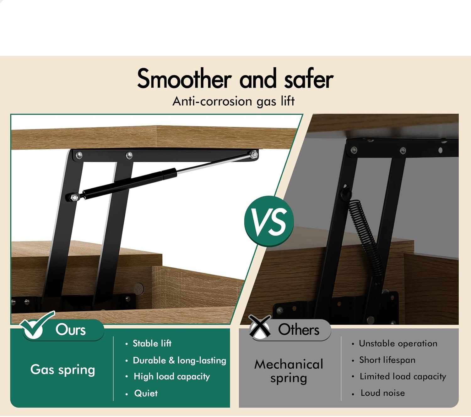 ALFORDSON Lift Top Coffee Table with Hidden Compartment and Side Open Shelves, Rising Tabletop Dining Table for Living Room Office Reception, Convertible Center Table, Wood image number 5