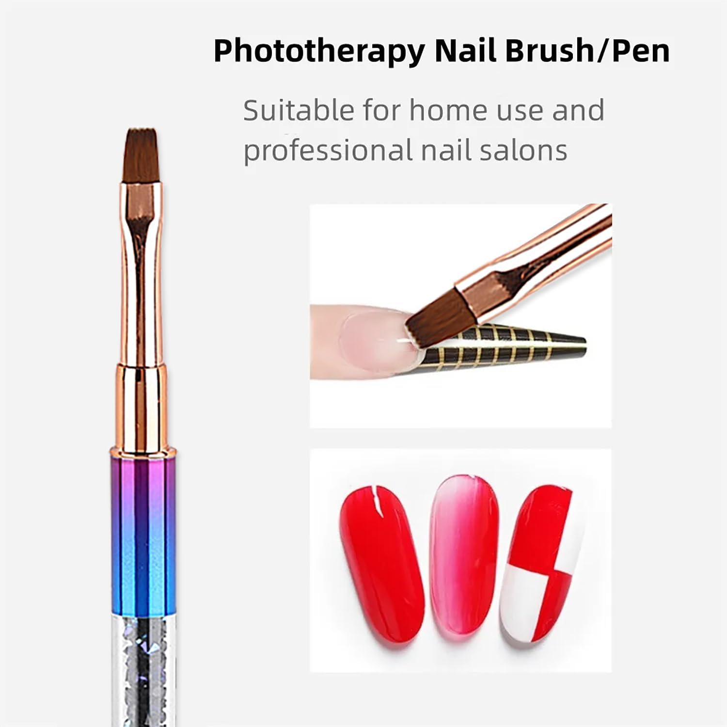 SILPECWEE 1Pc Acrylic Nail Art Brush Screw Thread Design Handle UV Gel Builder Poly Extension Gel Pen Manicure DIY Accessories image number 2