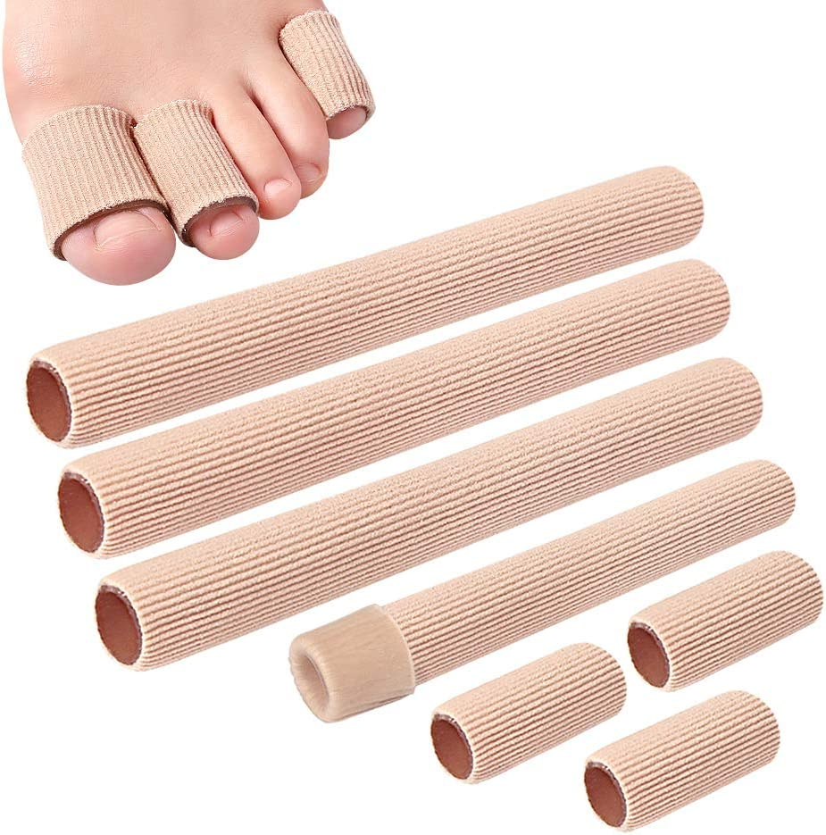 5 Pcs Toe Tubes, Toe Cushion Tube Soft Gel Corn Pads Protectors Relieve for Corns, Blisters, Calluses, Toes and Fingers Separators Protectors for Men and Women Toe Health
