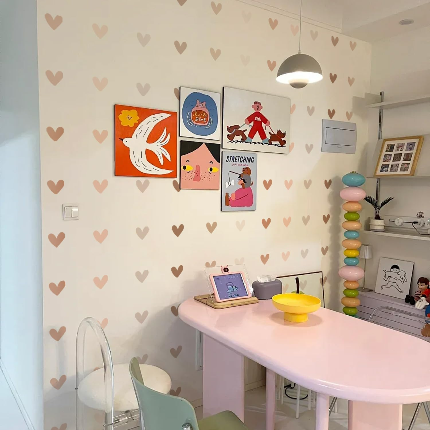 QUCHENG Boho Wall Stickers Girls Bedroom Removable Wall Decals Nursery Kids Room Decor Vinyl Murals DIY Cute Decorations 6 Sheets image number 3