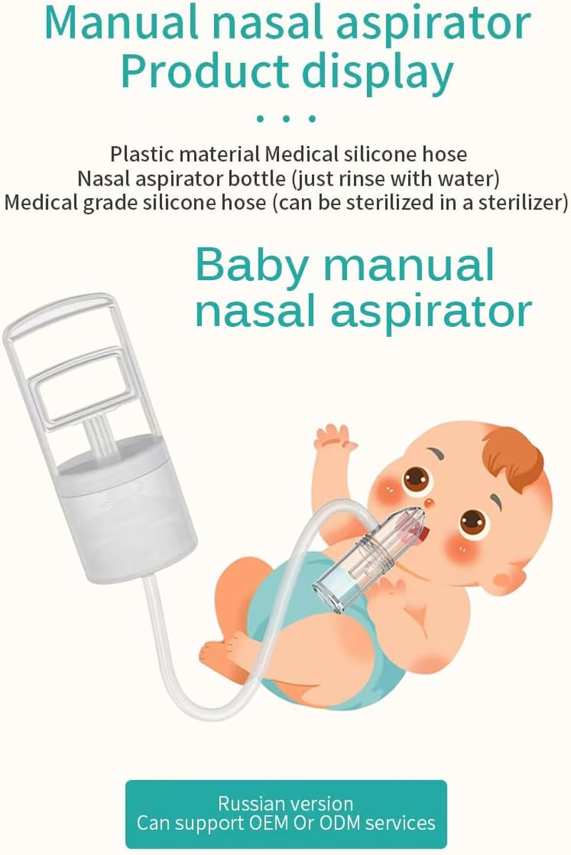 Nasal Aspirator for Baby, Portable Hand Puller Nose Sucker, Quiet Suction Easy to Operate | Reusable | Soft Silicone Nose Cleaner for Fast and Effective Relief of Nasal Congestion in Infant. image number 3