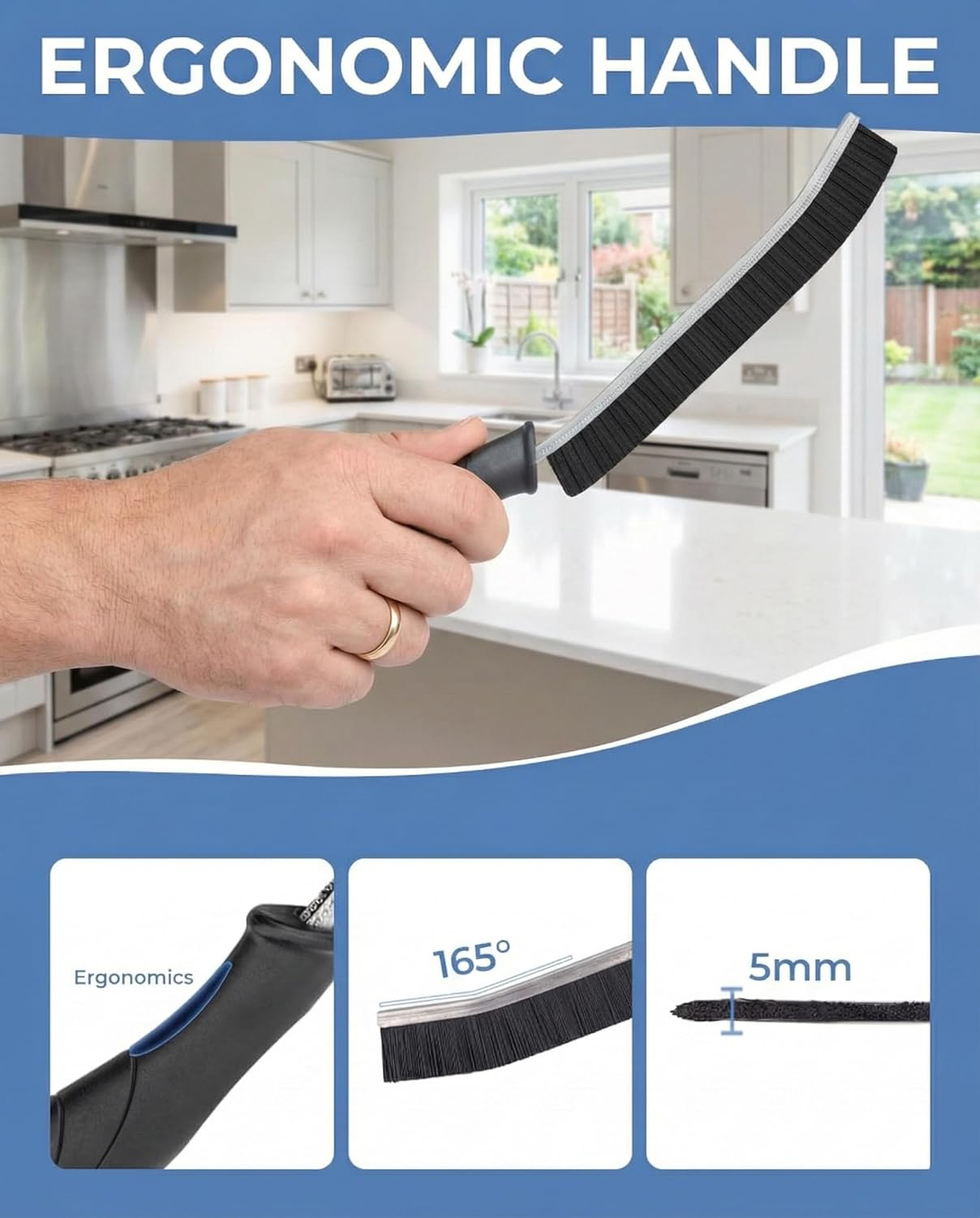 IMTKOOCO 6Pcs Crevice Cleaning Brushes Scrub Brush Tool for Hard to Reach Tight Spaces - Essential Cleaning Supplies for Shower Bathroom Kitchen Household and Cleaning Tools Cleaning Supplies image number 4