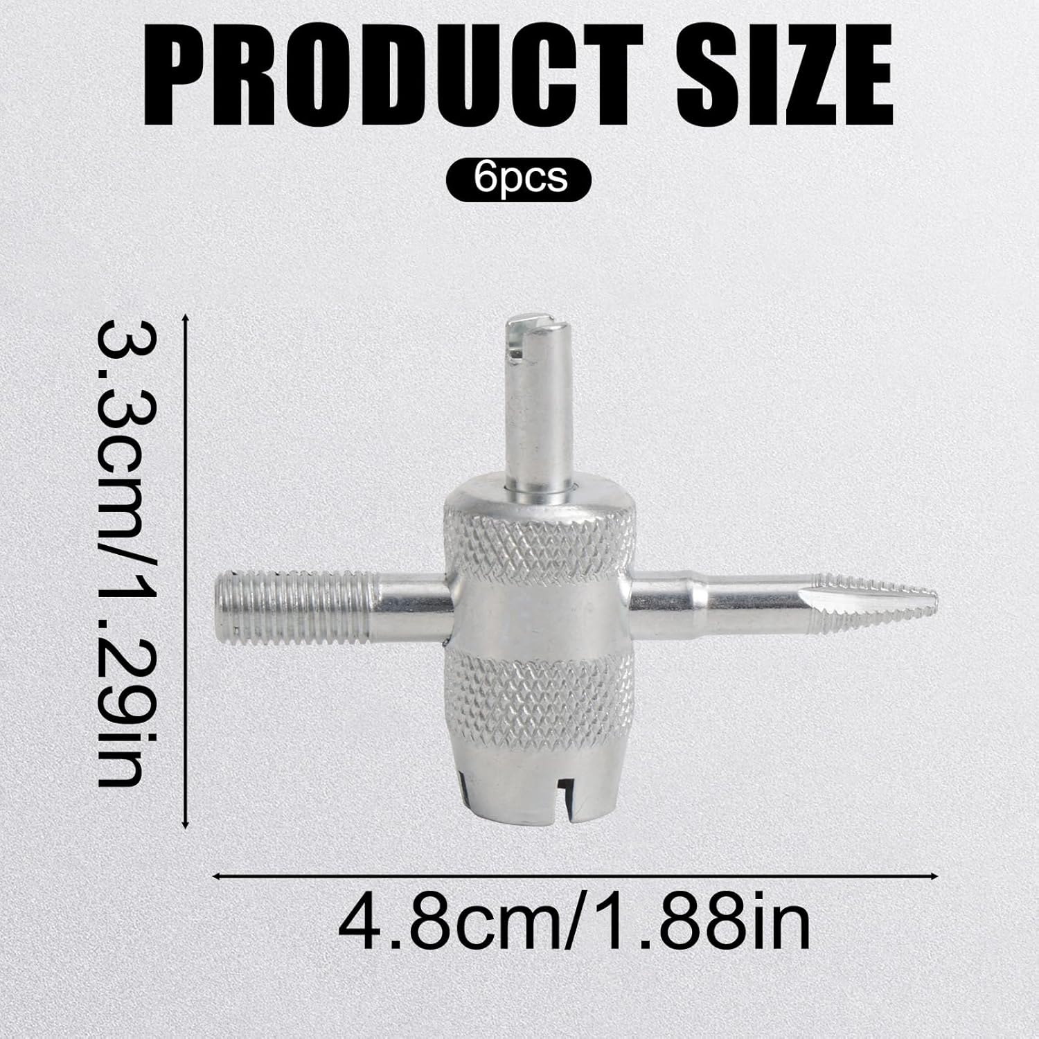 6Pcs Tire Valve Stem Core Remover Tool, 4-In-1 Multifunctional Tire Valve Core Repair Tool Remover for Bicycle Bike Automobile Car