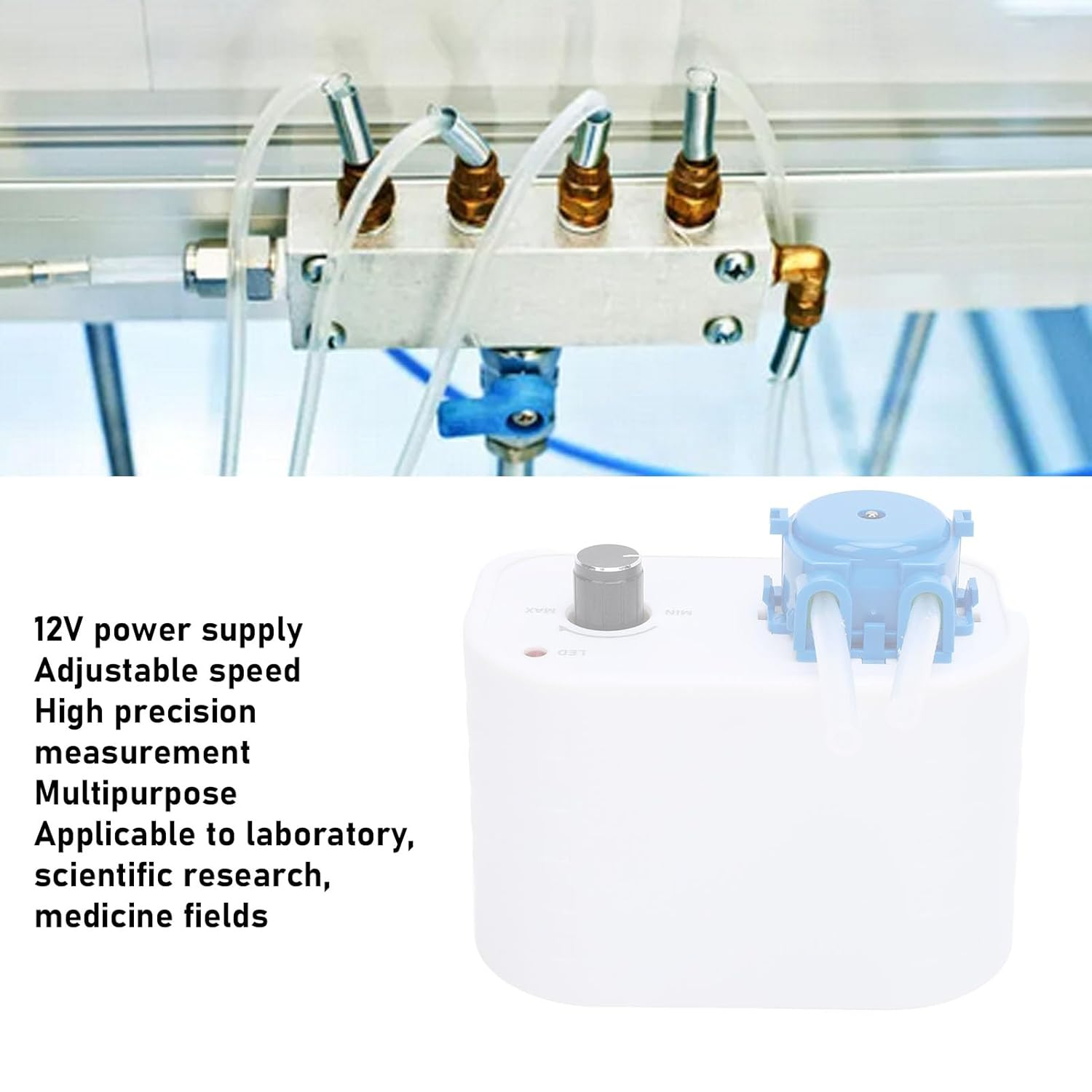 Small Peristaltic Pump, 12V Adjustable Speed Liquid Dosing Pump, Mini Peristaltic Liquid Pump for Chemicals, Liquids, Aquarium Analytical image number 2