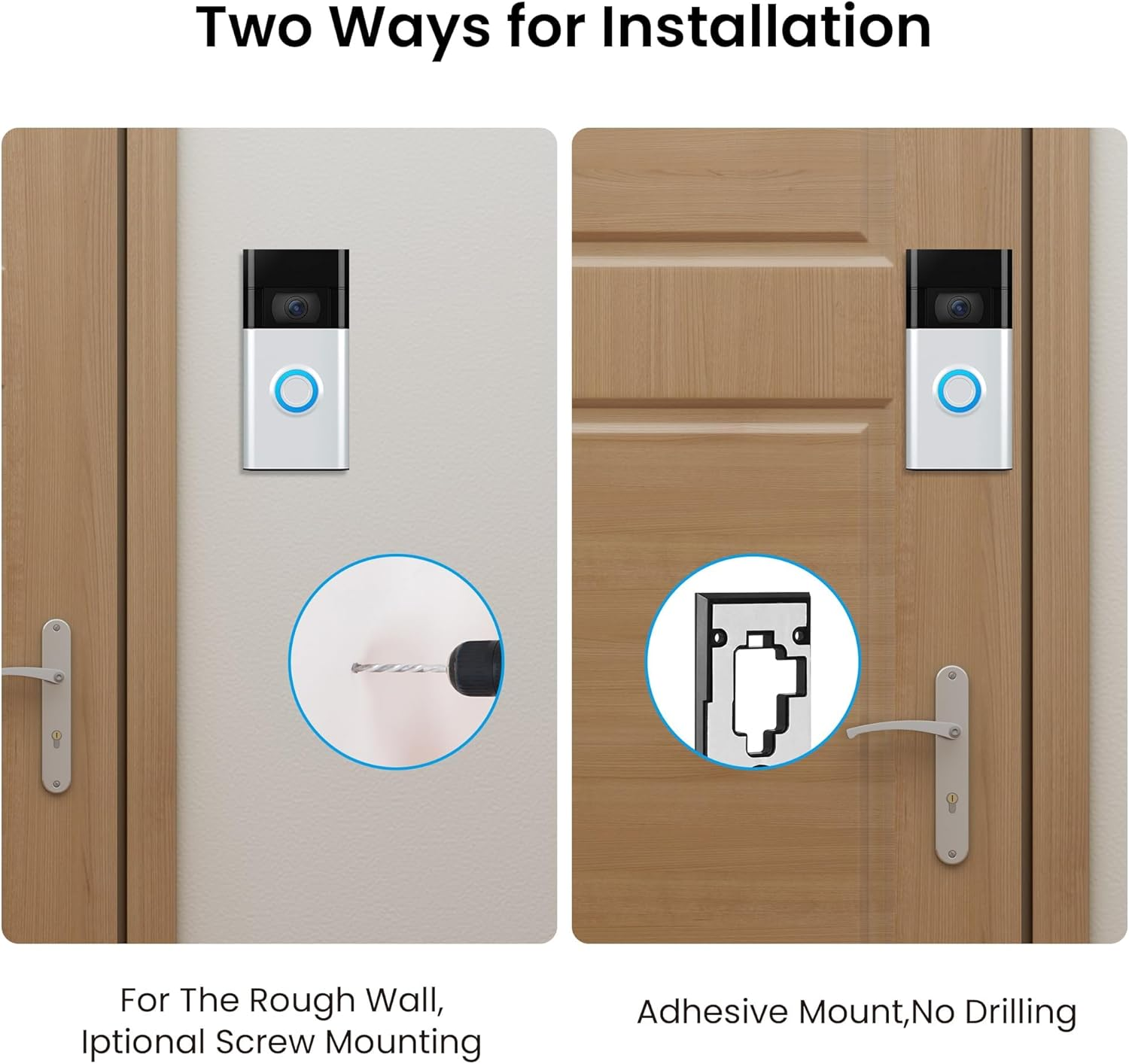 No-Drill Adhesive Doorbell Mount for Ring Video Doorbell (2Nd Generation - 2020 Release), Camera Doorbell Door Mounting Holder Bracket Accessories for Apartments Office Houses (1 Pack) image number 5
