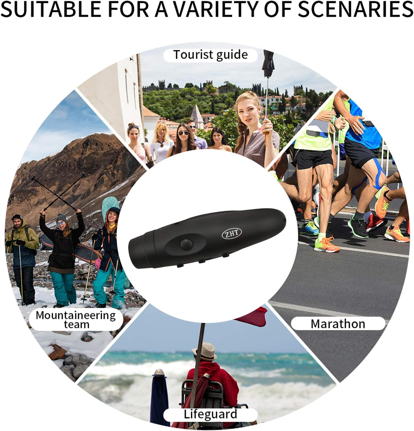 ZHT Electronic Whistles for Referees with USB Charging, 3 Tone High Volume Emergency Whistle for Referee Coaches Teacher, Outdoor Camping Hiking Boating Safety Whistles with Lanyard image number 5