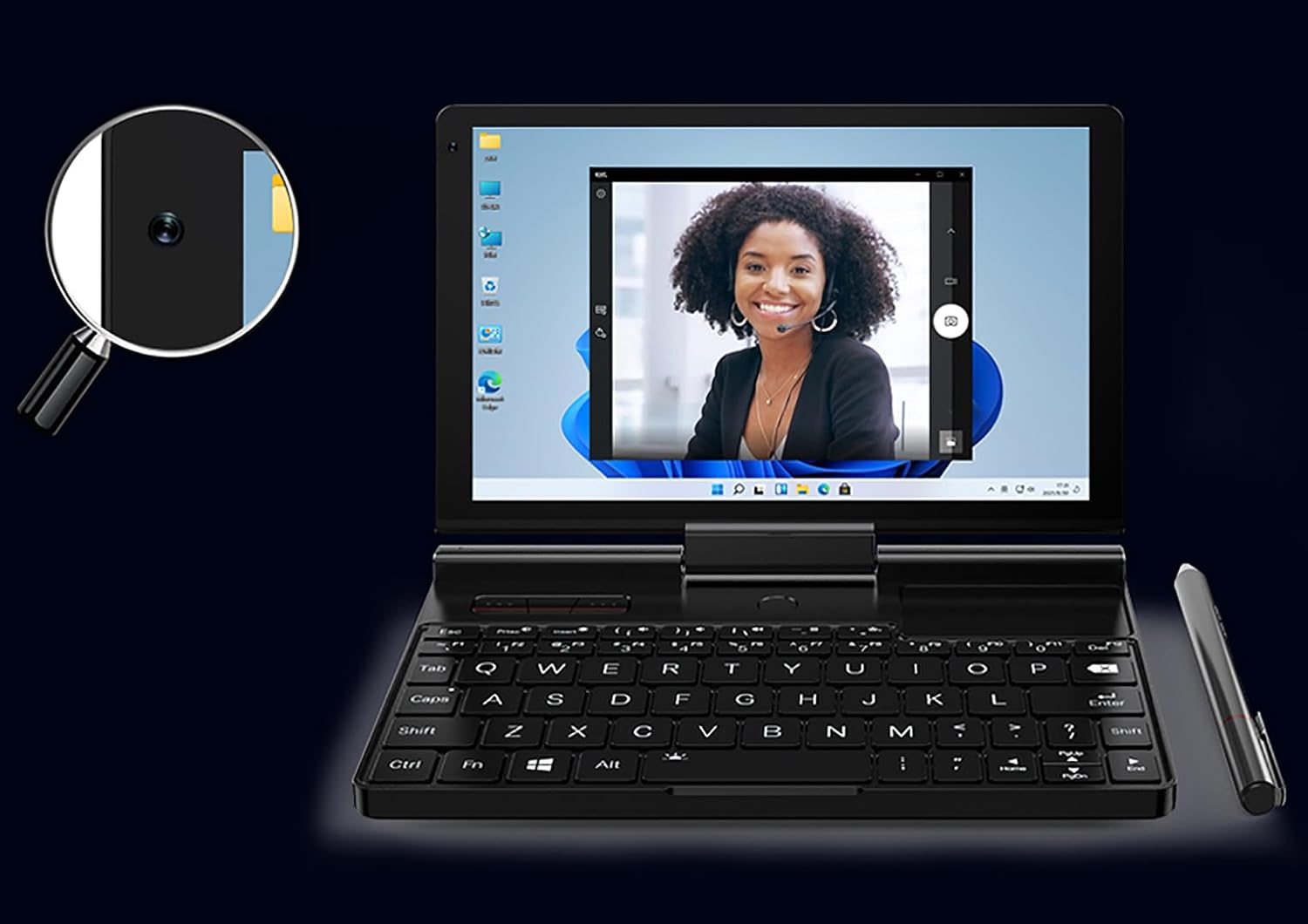 GPD Pocket 3 Mini Laptop 8" Touch Screen Aluminum Shell UMPC Win 11 Home OS Pentium Gold 7505 16GB/512GB (Amber Black) image number 6