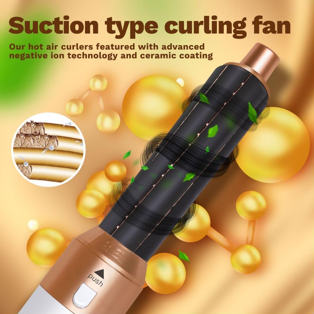 OLY the Complete 5 in 1 Hair Styler by Hoppy Beauty - Hair Dryer Brush for Styling, Curling, Volumizing, Straightening - Detachable & Interchangeable Hair Styling Tools for All Hair Types image number 5