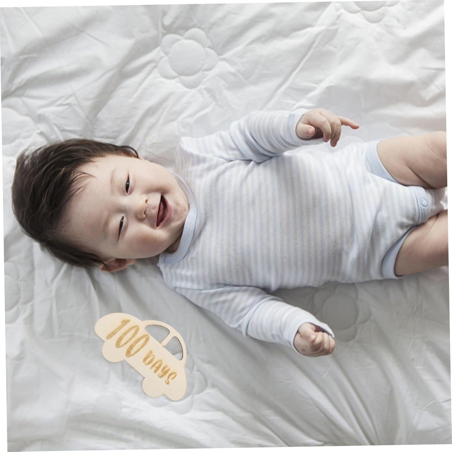 DOITOOL Wooden Milestone Growth Card Days Milestone Marker for Newborn Photography Safe Material Capture Precious Moments First Year image number 1