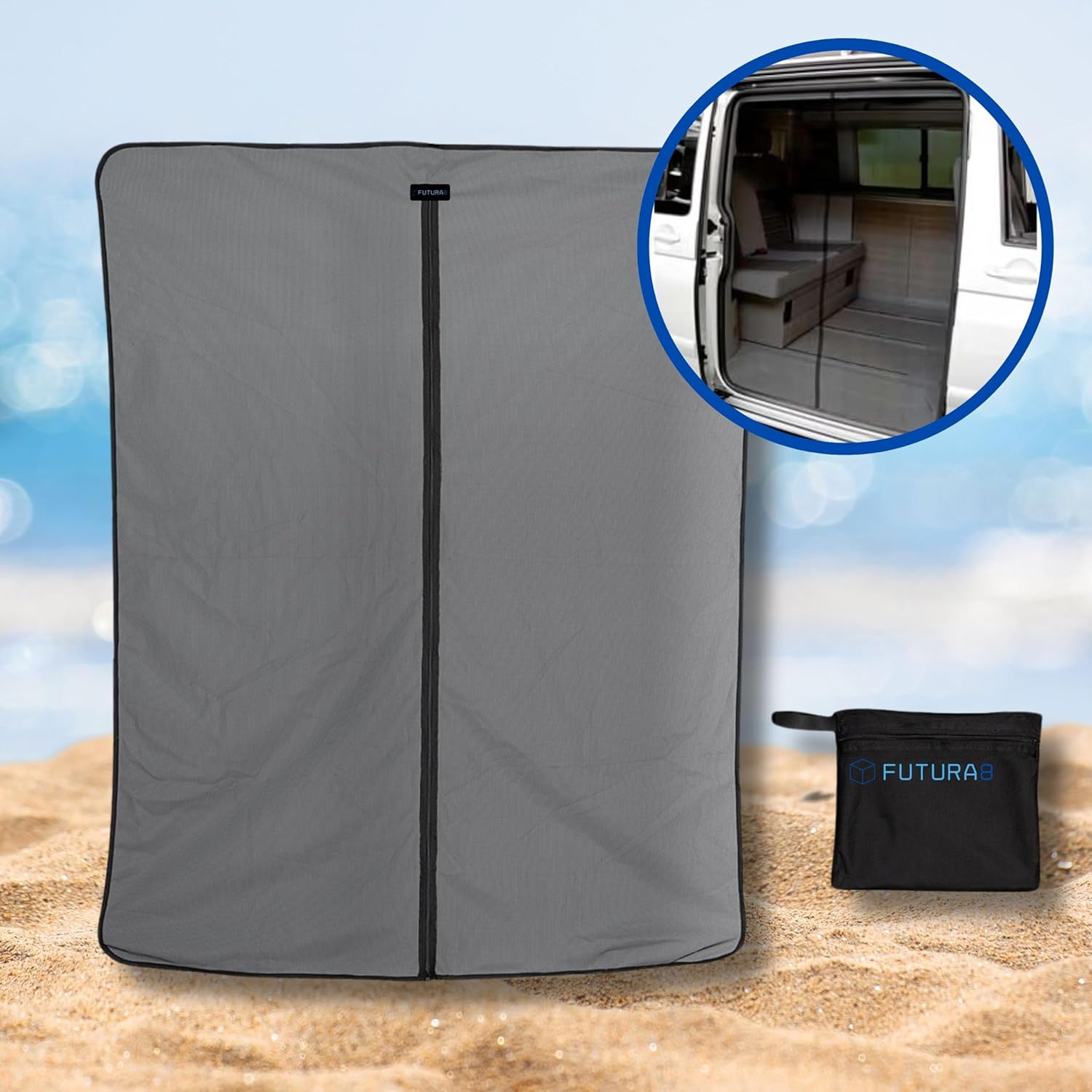 FUTURA8 Mosquito Net Van Camper Compatible VW T5, VW T6 - Magnetic Door Mosquito Net, Camper Van Accessories, Camper Van Accessories, Mosquito Net Curtain Exterior Door, Mosquito Nets image number 6