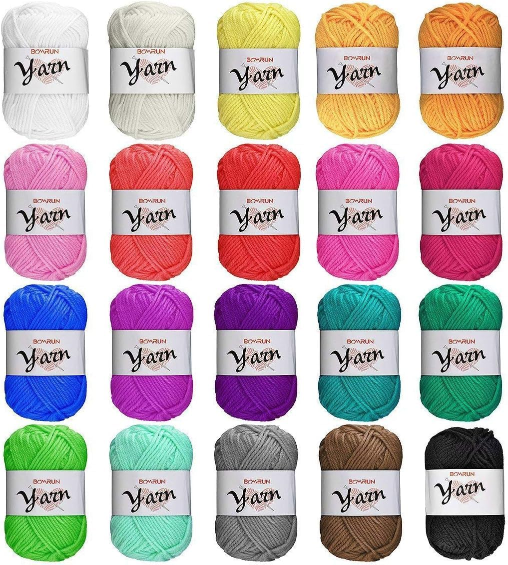 Skeins Bonbons Yarn Assorted Colors 100% Acrylic for Crochet & Knitting Multi Pack Variety Colored Assortmen (20Color) image number 2